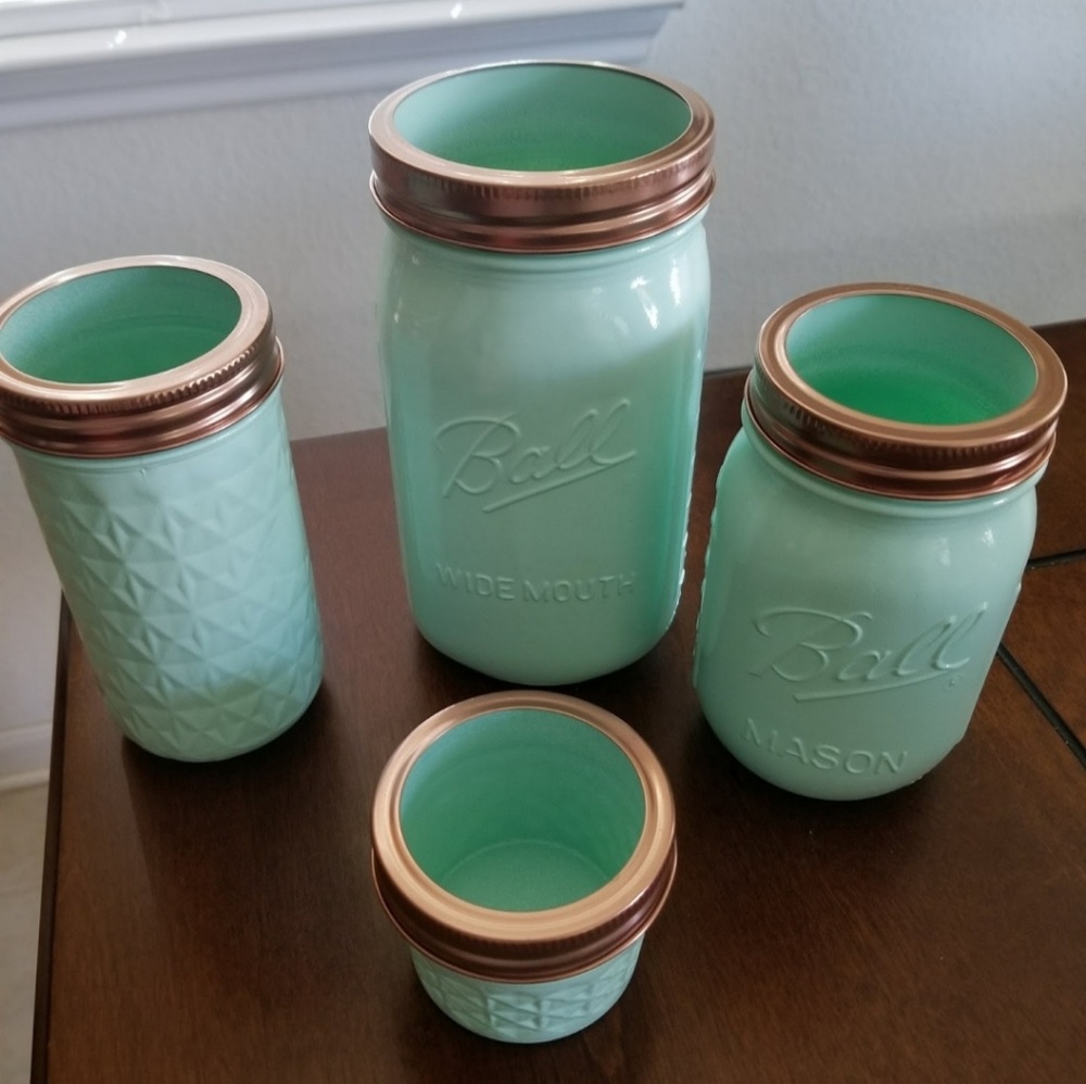 New Makeup brush holder/mason jar decor set